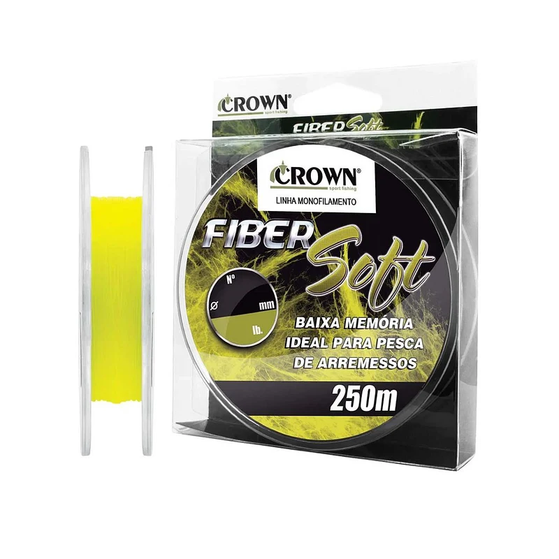 Linha monofilamento Crown Fiber Soft 250m - Verde