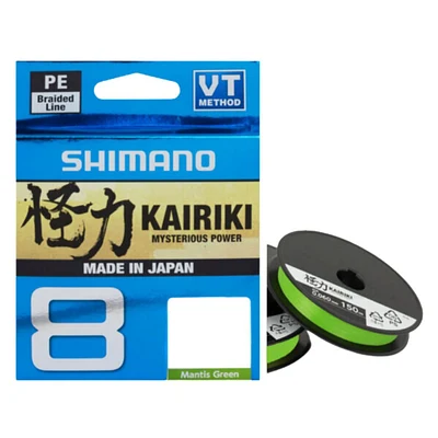 Linha Multifilamento Shimano Kairiki Mysterious Power 8 - 150m Mantis Green (Verde)