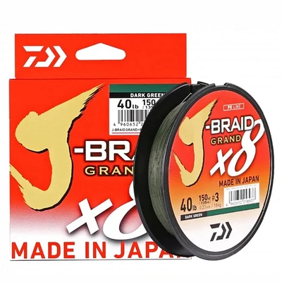 Linha Multifilamento Daiwa J-Braid Grand X8 300yd 270m Dark Green