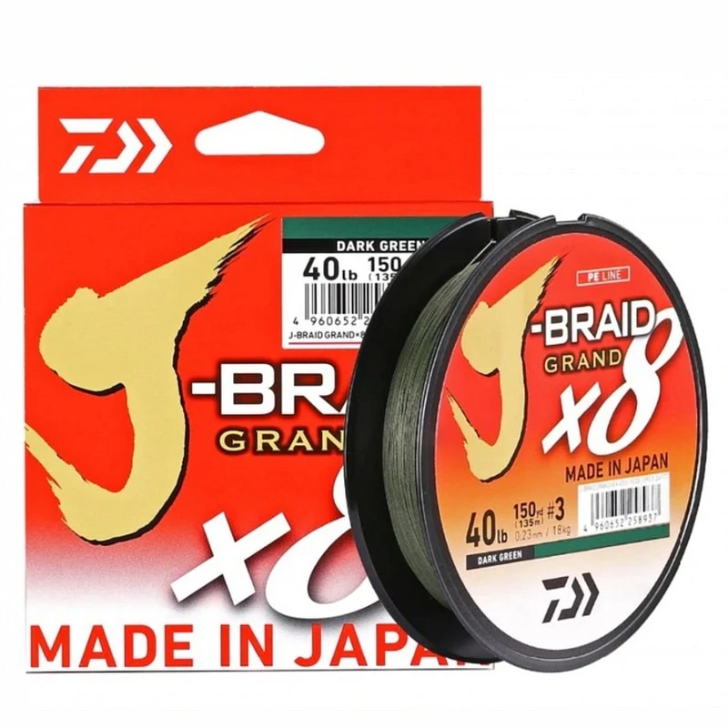 Linha Multifilamento Daiwa J-Braid Grand X8 300yd 270m Dark Green