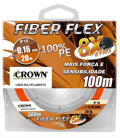 Linha Multifilamento Crown Fiber Flex 100m - Laranja