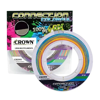 Linha multifilamento Crown Connection 9X 100% PE Colorful 300m - Multicolor